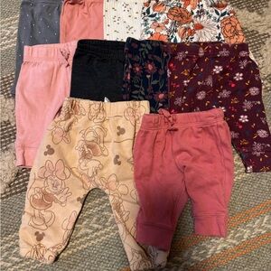 Lot of Floral and Solid Baby Girl Leggings